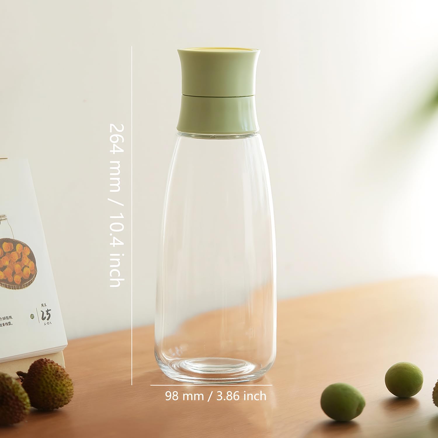 Glass Juice Bottles with Sealing Lids, 4 Pack Reusable Clear Glass Carafe, 34 oz Glass Jars for Juicing, Refrigerator, Smoothies, Infused Water, Beverage Storage. (Green)