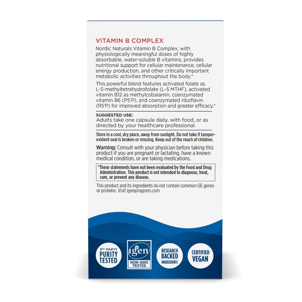 Nordic Naturals Vitamin B Complex, Energy Metabolism - 45 Capsules — Amazon image 6