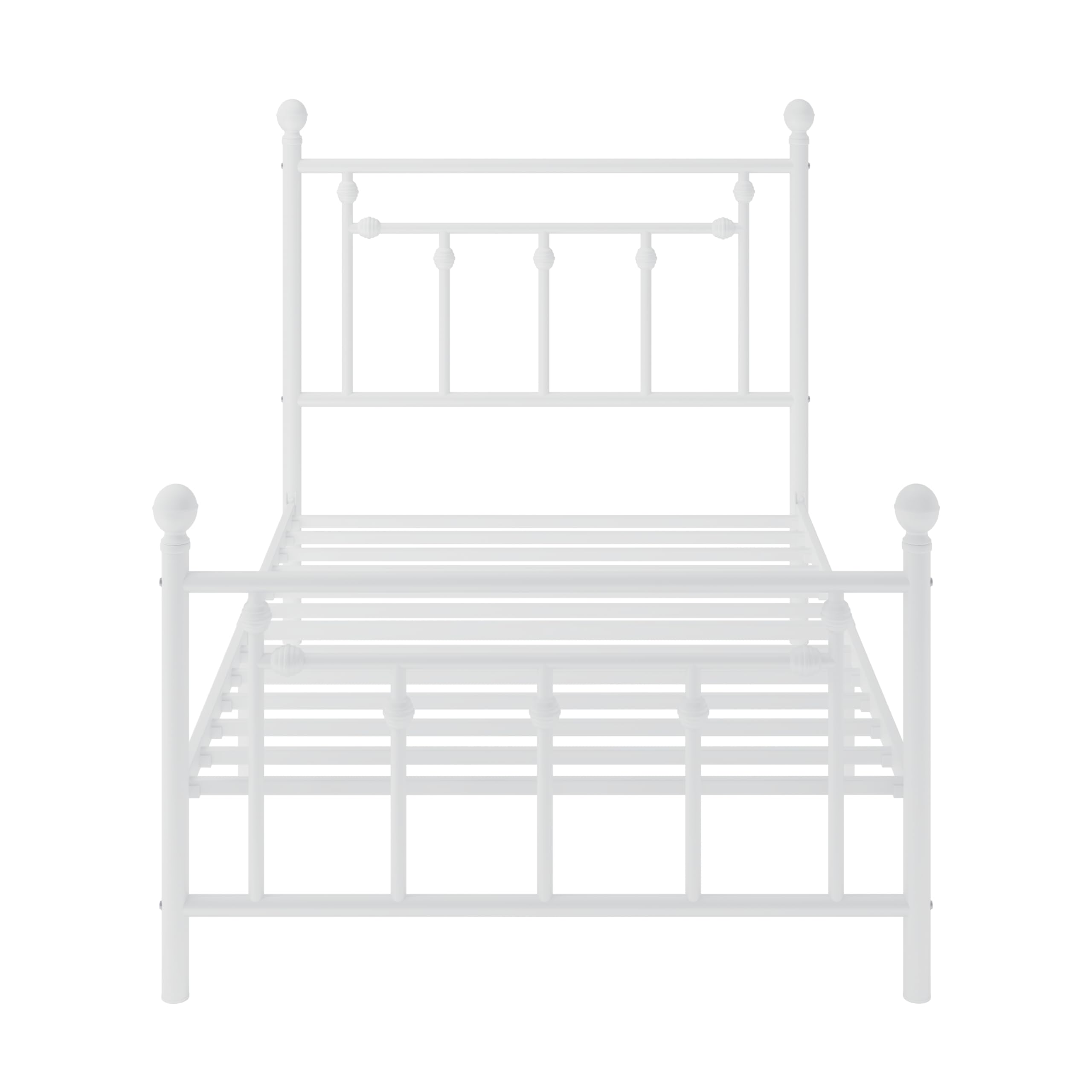 MUTICOR Struttura Letto in Metallo 90x200 cm dal Design Senza Tempo, Telaio Stabile con Doghe Incluse, Spazio Contenitore Sotto il Letto, Silenzioso, Bianco