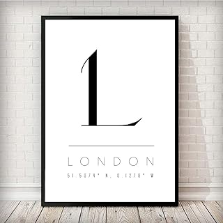 London City Print, London Poster, LDN Print, London Coordinates, London Wall Art, A4 print