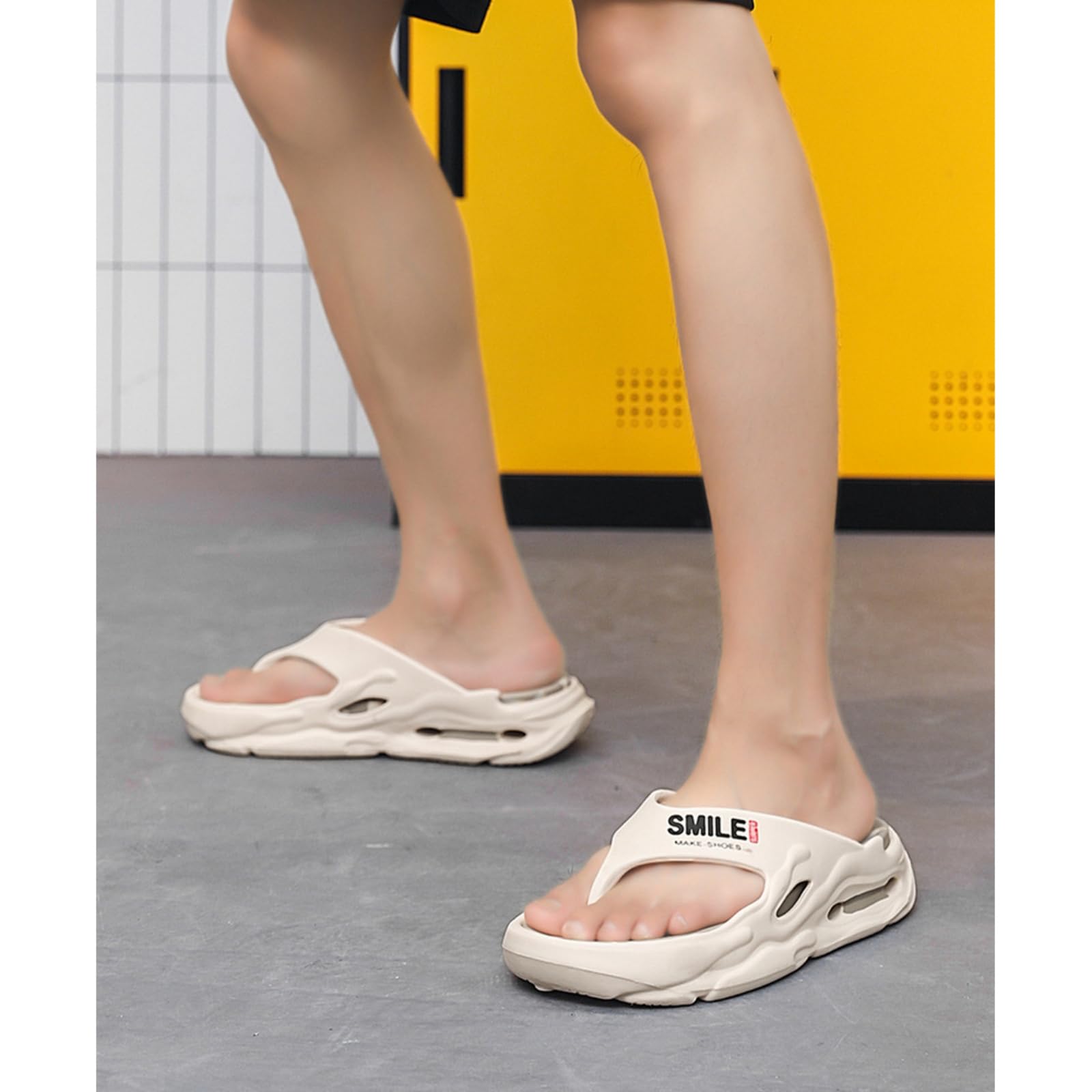 Infradito Uomo Donna Ciabatte Sandali Estivi per Coppia con Plateau Eva Rinforzati Antiscivolo Plus Size Interni Ed Esterni-bianco-38-39