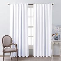 Vista 2 de NICETOWN - 2 cortinas para dormitorio, 50% de bloqueo de luz, con trabillas traseras y bolsillo para cortinero, para apartamento, 52 pulgadas