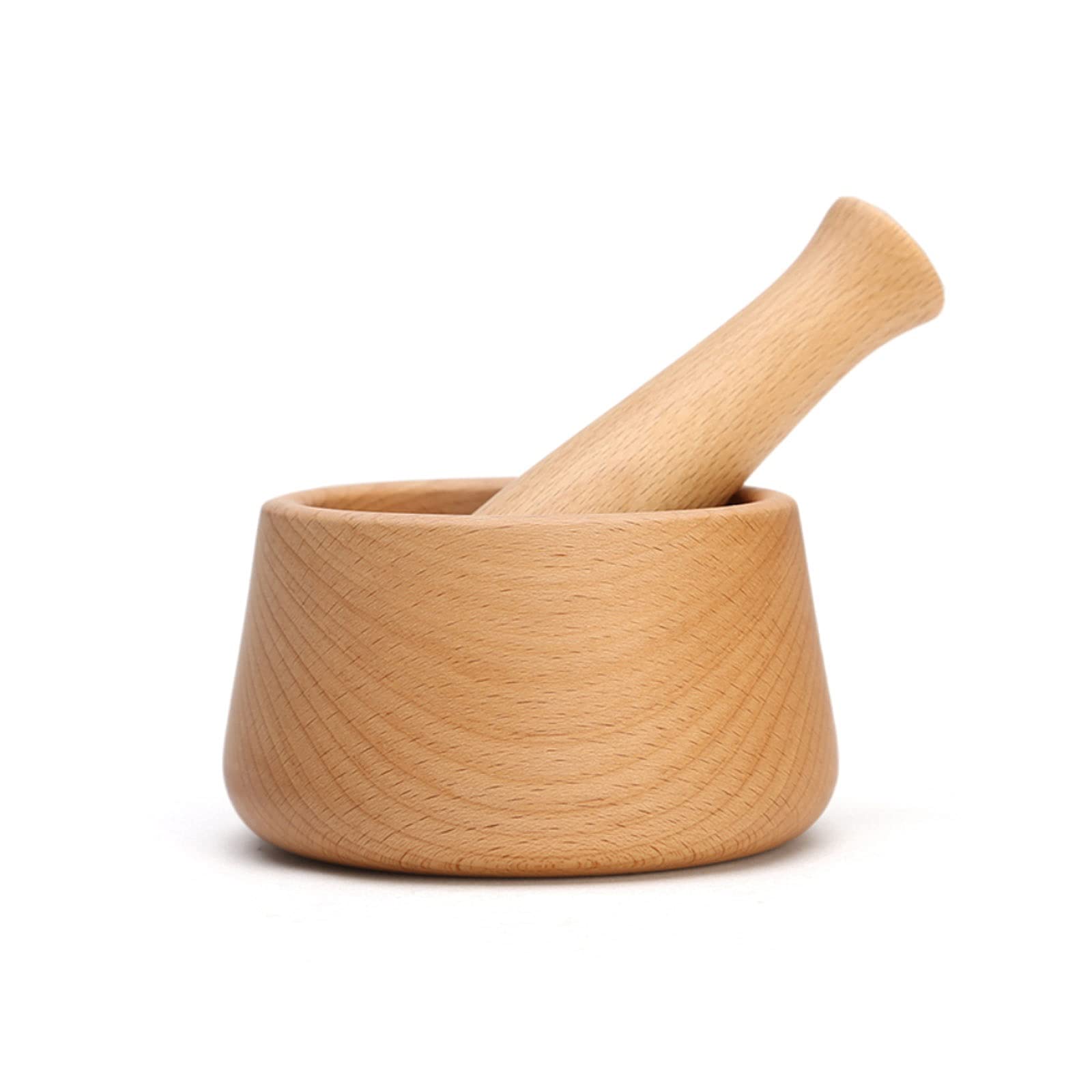 WOKEZ Hardheaded And Uncomplicated 11.4 * 6.4CM, Loose to Handle, Kitchen Wooden Garlic Masher, Household Manual Garlic Masher