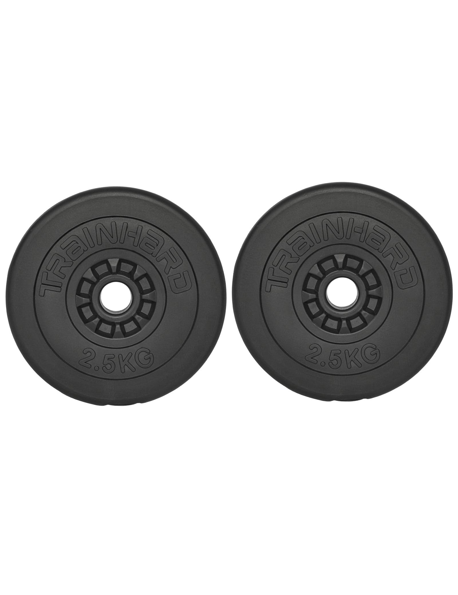 TrainHard® Hantelscheiben 2er Sets hochwertige Kunststoff Zement 30mm Bohrung Gewichte Auswahl: 2x2,5kg / 2x5kg / 2x10kg / 2x15kg