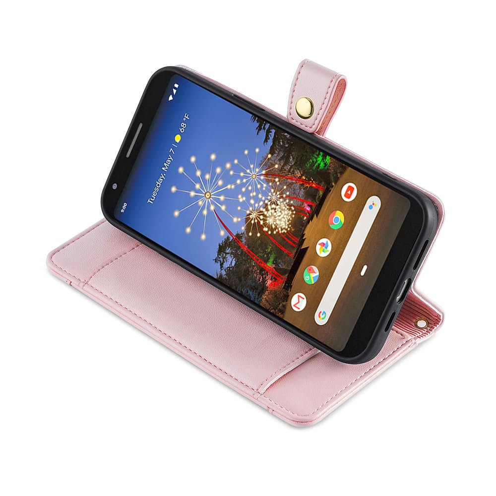 Asuwish Compatible With Google Pixel 3a Wallet Case Tempered Glass Screen Protector Credit Card Holder Flip Purse Accessories Wrist Strap Stand Cell Phone Cover For Pixel3a Pixle A3 Men Grey