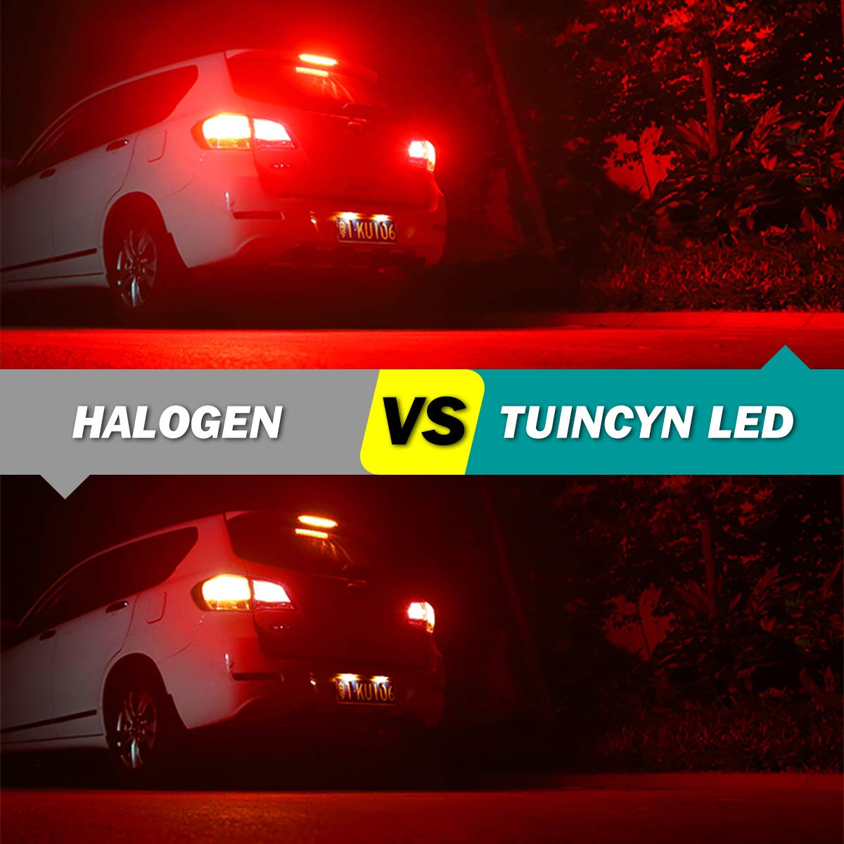 TUINCYN 7443 T20 W21/5W czerwone żarówki LED 12 V W3 × 16q 7440 W21W 3014 3014 54-EX światło cofania, światło postojowe, światło do jazdy dziennej, tylne światło kierunkowskazu (zestaw 2 szt.)