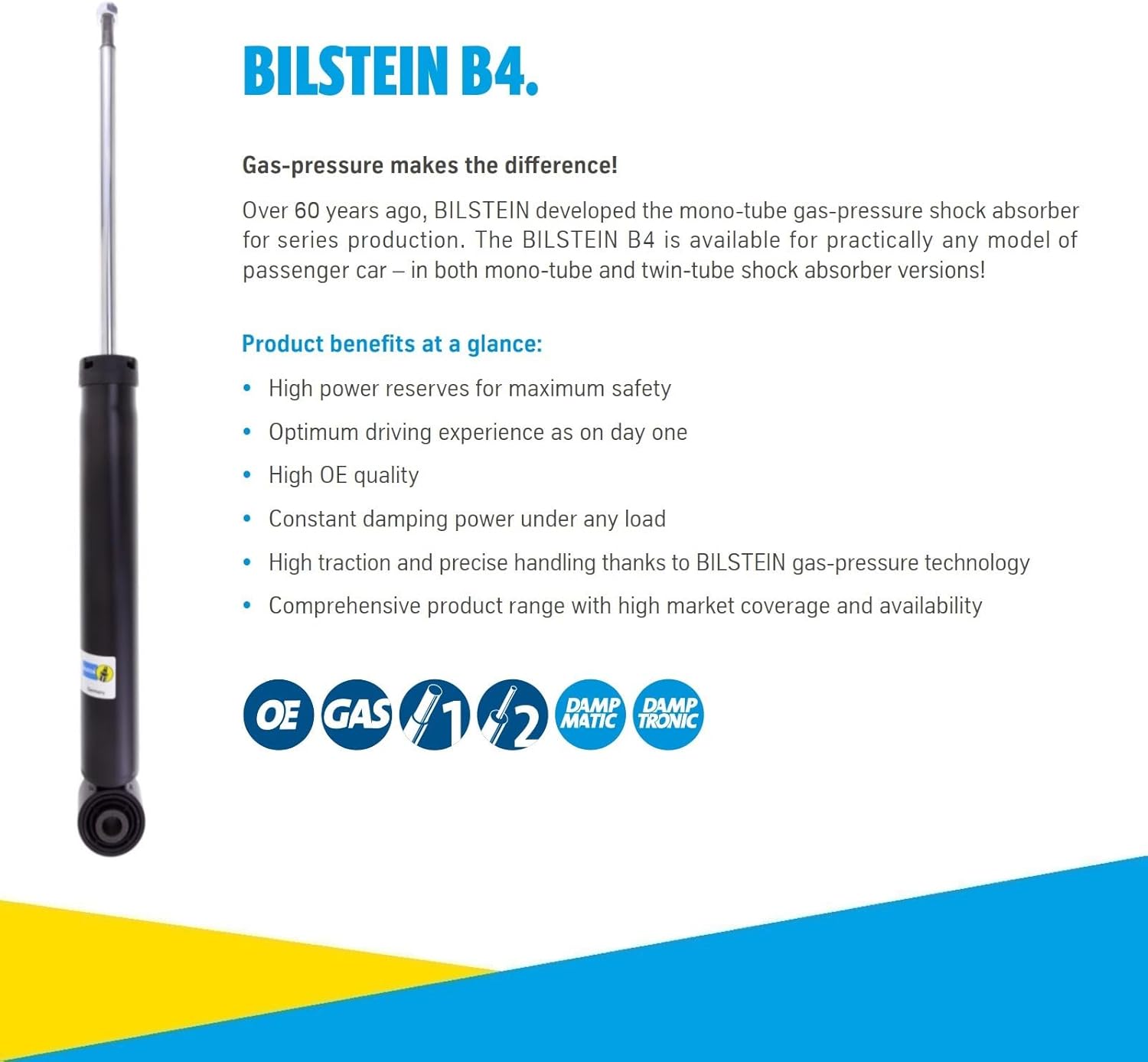 Bilstein OE Replacement Series Set of Front Struts & Rear Shocks fits 2006 2013 Audi A3 | Includes TrendsAuto Decal | 22-131614 19-127439