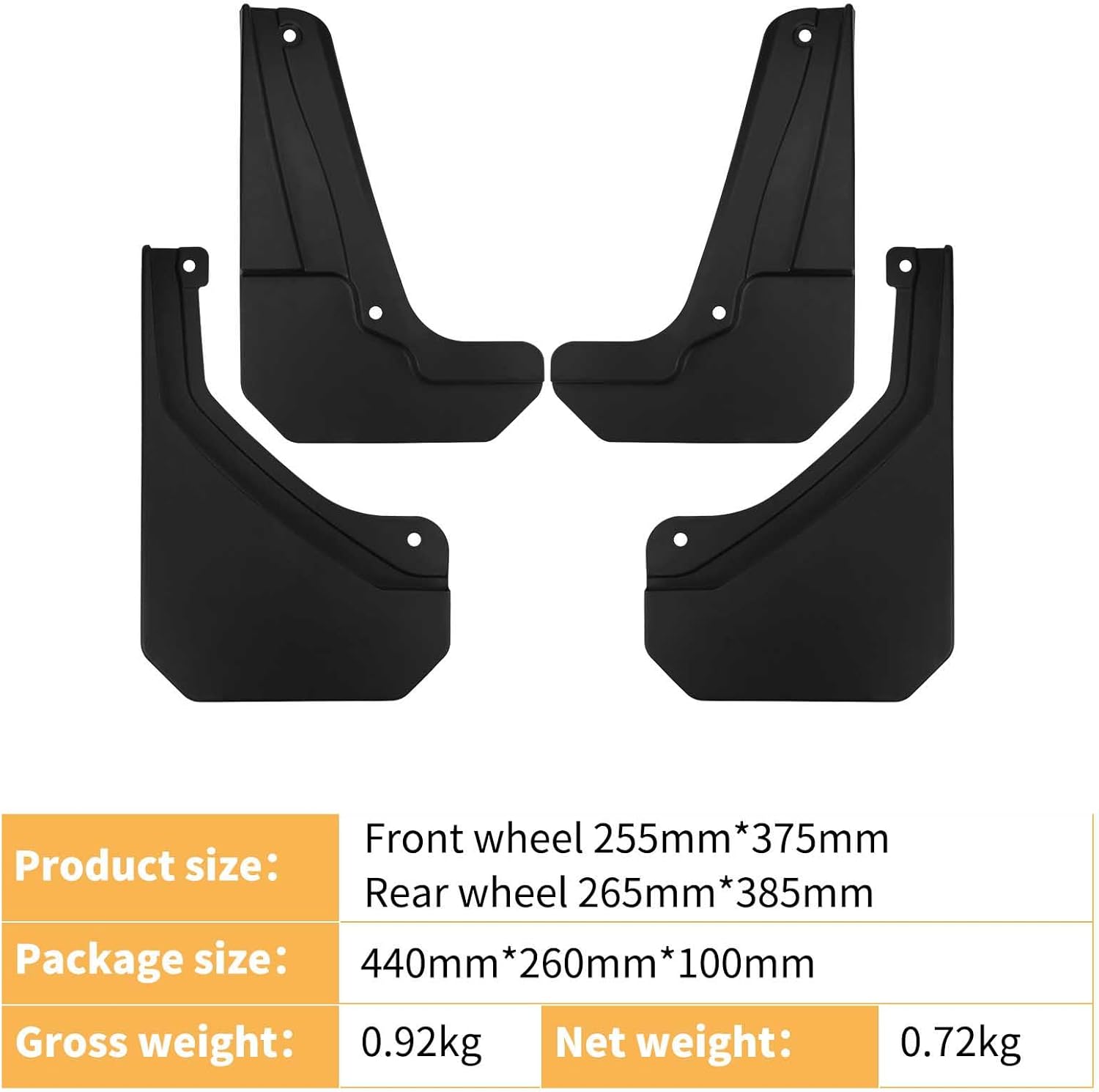 Mud Flaps for Chery Jetour Zongheng G700 2025, No Drill Splash Guards Fenders 4PCS Front Rear Set All-Weather Protection