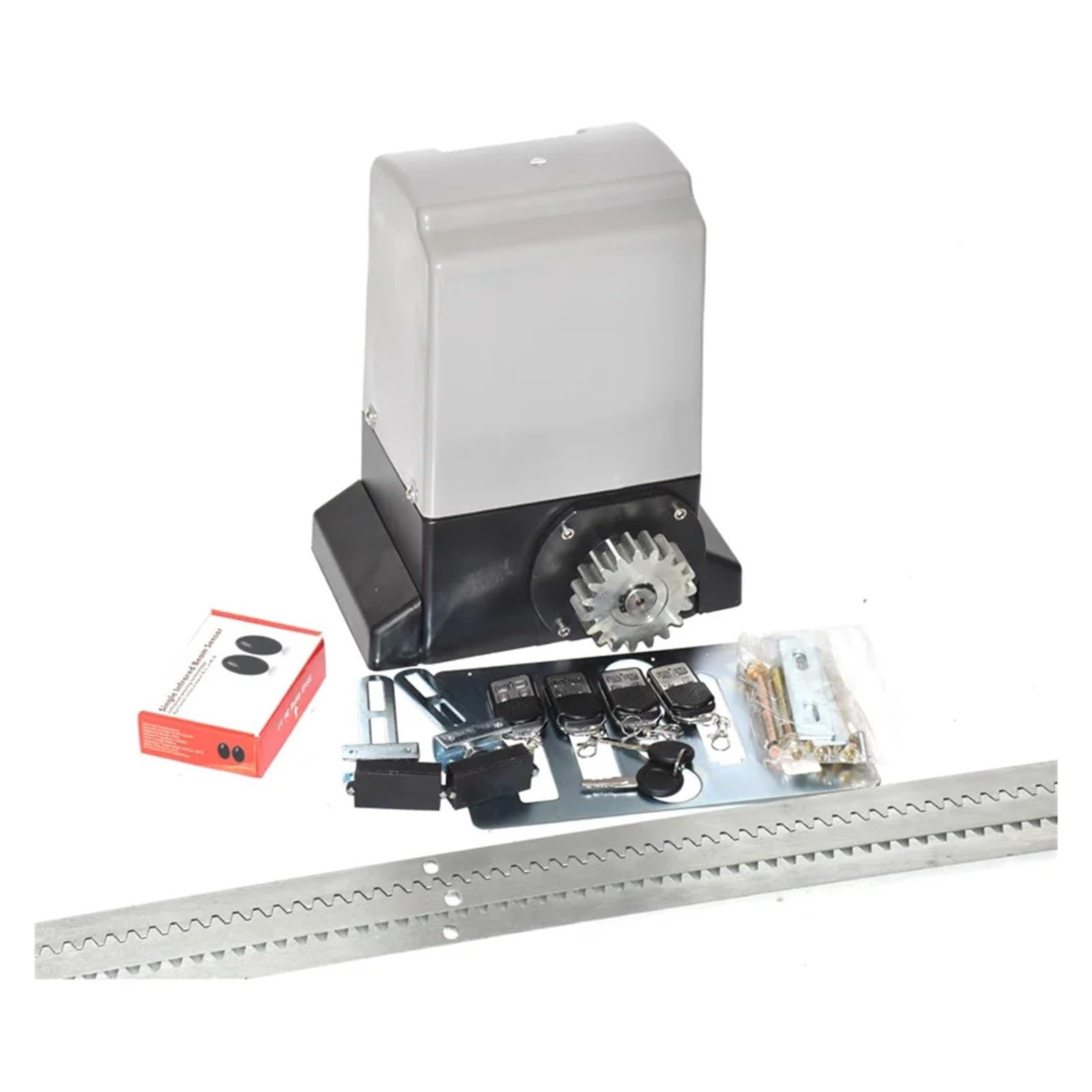 Automatic Gate Opener, with 4m Or 5m Steel Metal Rails Heavy Duty Automatic AC Sliding Gate Opener for Up to 1200kgs Motor(KIT6)