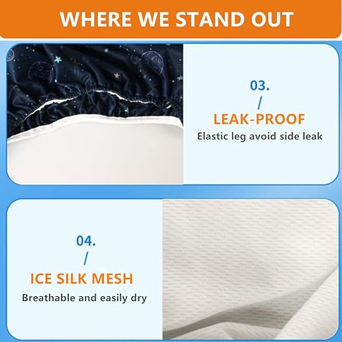 Miniatura 3 de WEEOATAR Pañal de tela unisex reutilizable para adultos, pañales de natación lavables, pañal de bolsillo ajustable para incontinencia con broches,