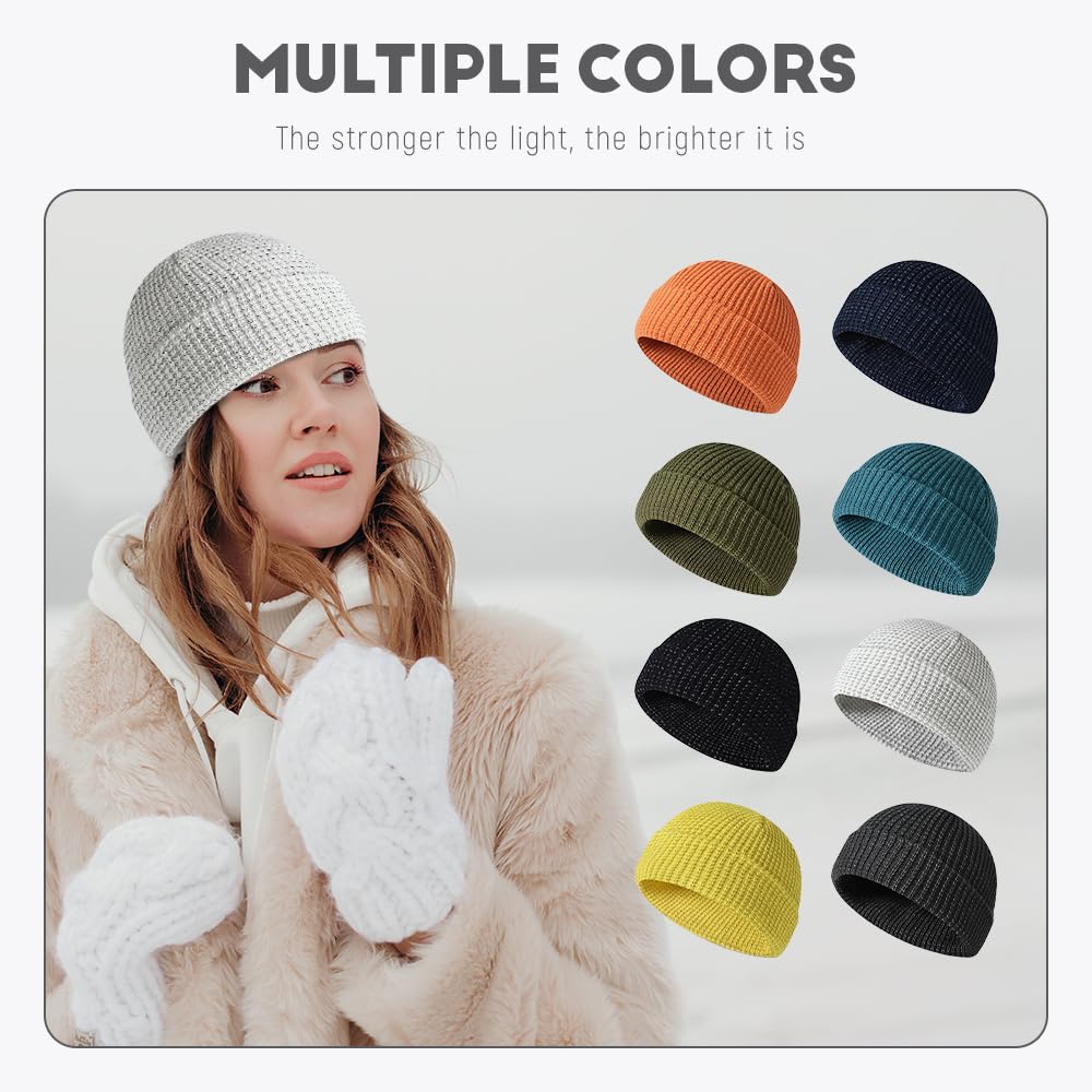 hoehew Weflexus Reflective Beanie 2025 New Flex Beanie 2.0 - Unisex, Winter Flex Beanie Reflektierende Warme Strickmütze