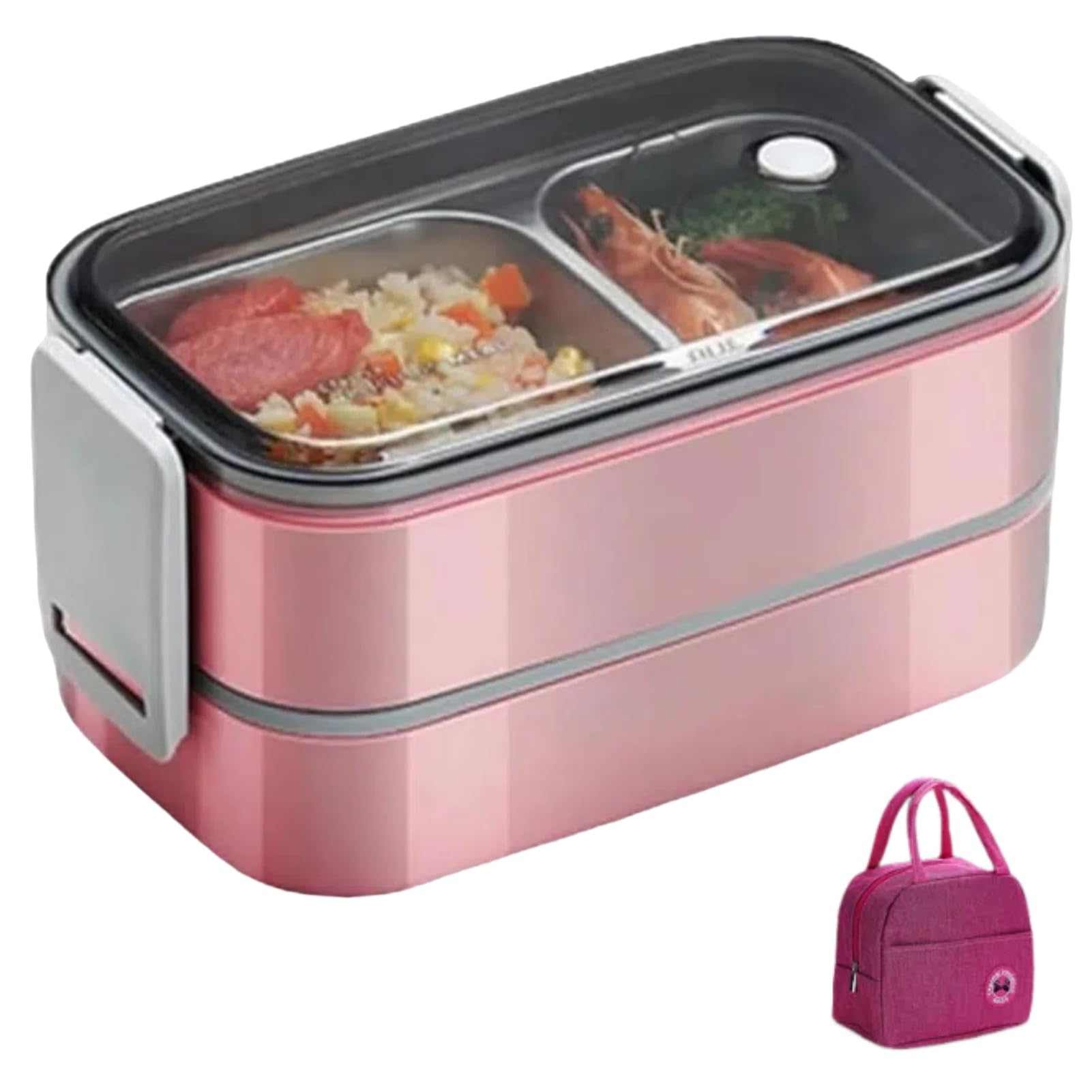 Amazon | 304ステンレス製保温弁当箱 長方形弁当箱 密封 二重構造 大