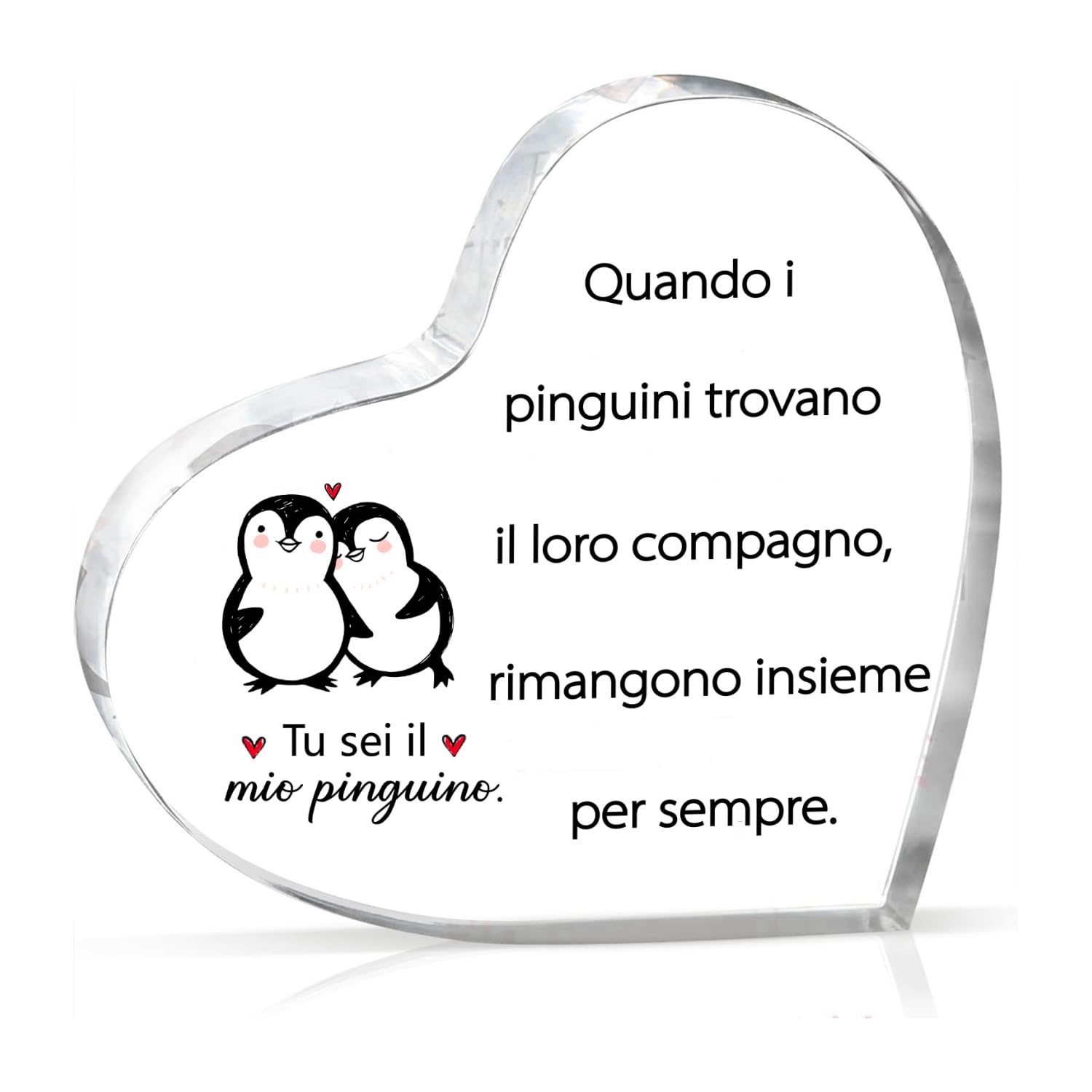 PulangRen Regalo San Valentino Per Lui Lei Pinguino Placca Acrilica Regali Per Lei Lui Regali Di Coppia Regalo Fidanzato Fidanzata Regalo Anniversario Per Lui Lei