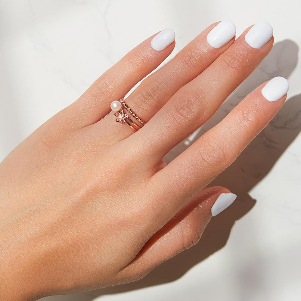 Ring für Damen von JEWLIX aus 925er Silber mit Perle, IP Rosé (Größe: 60mm)