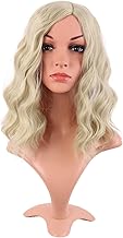 MapofBeauty 14 Inch/35 cm Bob Wavy Short Curly Body Wave Cosplay Anime Synthetic Hair Party Wig (Blonde)