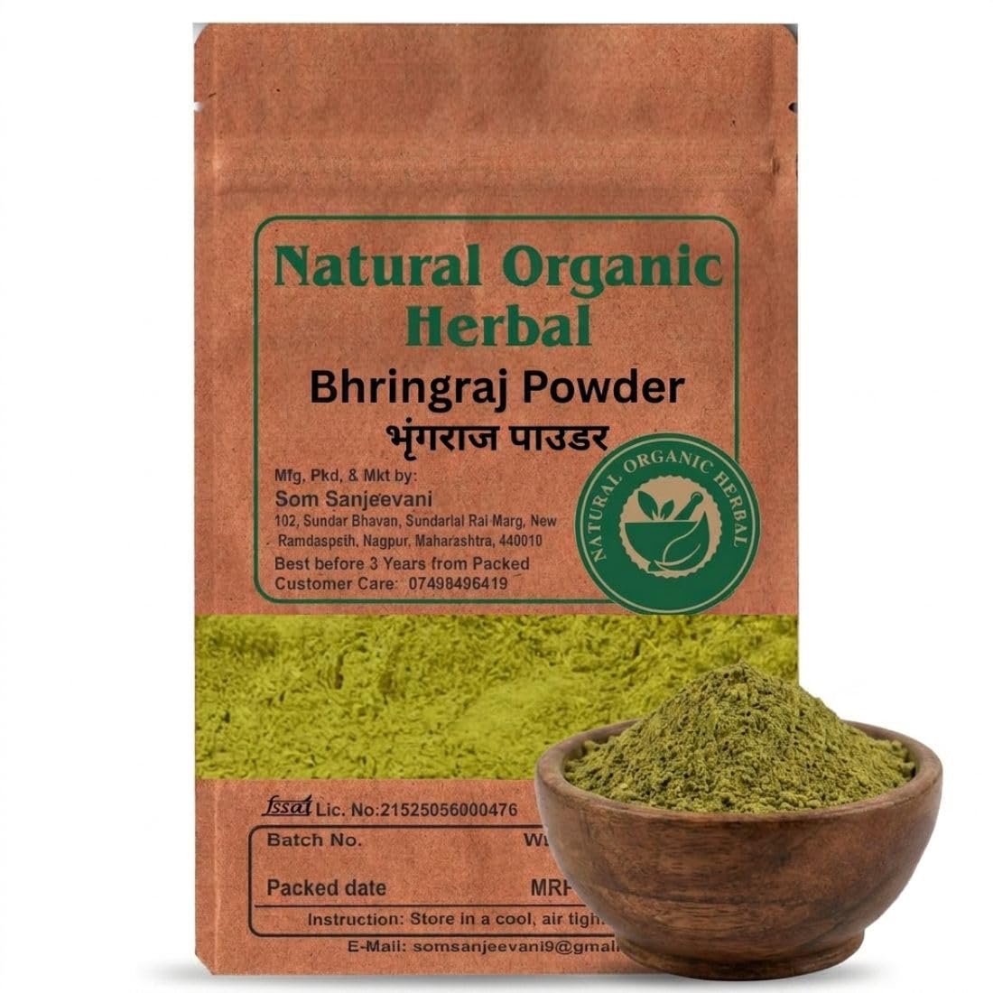 natural organic herbal Bhringraj Powder-50G-Bhringraj Powder Ayurvedic Hair & Scalp Care | Promotes Hair Growth & Reduces Hair Fall-Pure-Natural- No Mixing- No Preservative-Airtight Ziplock Pouch-picture-17