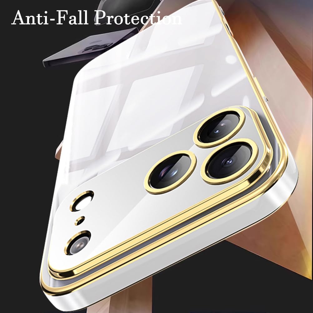 Delgada Carcasa para iPhone 17 Pro Max/17 Pro/Air/17, Protección De Cámara Chapado Lujo Funda de Móvil Silicona Resistente A Impactos,Negro,17 Pro