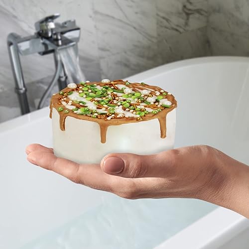 Miniatura 9 de Juego de regalo de bomba de baño para pastel de cumpleaños, 13 onzas cada XXL, aceite de coco ultrahidratante hecho a mano, karité, arcilla de