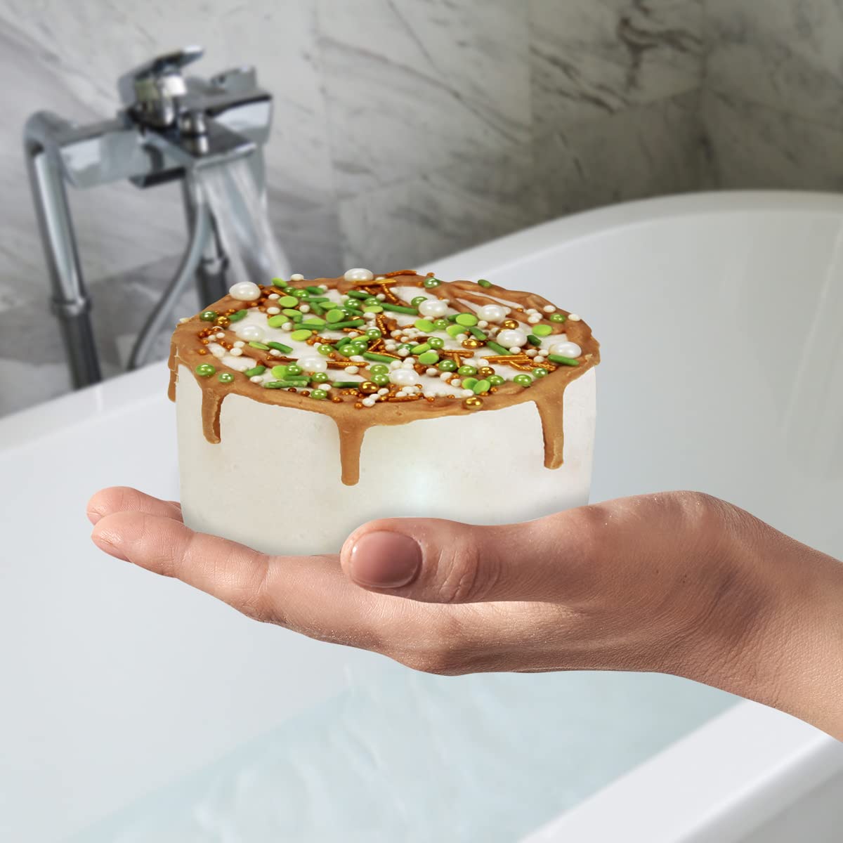 Birthday Cake Bath Bomb Gift Set 13 oz Each XXL Ultra-Moisturizing Coconut Oil, Shea, Kaolin Clay Soften Moisturize Dry Skin, Perfect for Bubble Spa Bath Handmade Birthday Gifts (Coconut Lime Cake)