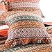 mixinni Bohemian Style Quilted Jacquard Style Cotton Linen Red Throw Pillow Cover 2 Pieces 18
