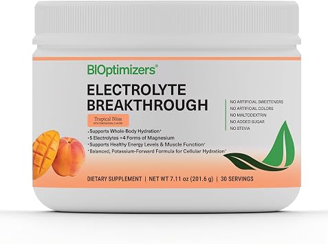 BIOptimizers Electrolyte Breakthrough Powder, Tropical Bliss, 30 Servings