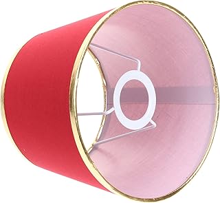 LALAFINA Fabric Lampshade E27 Bedside Table Lamp Shade Barrel Small Chandelier Light Cover for Table Lamp Floor Pendant Light, Red