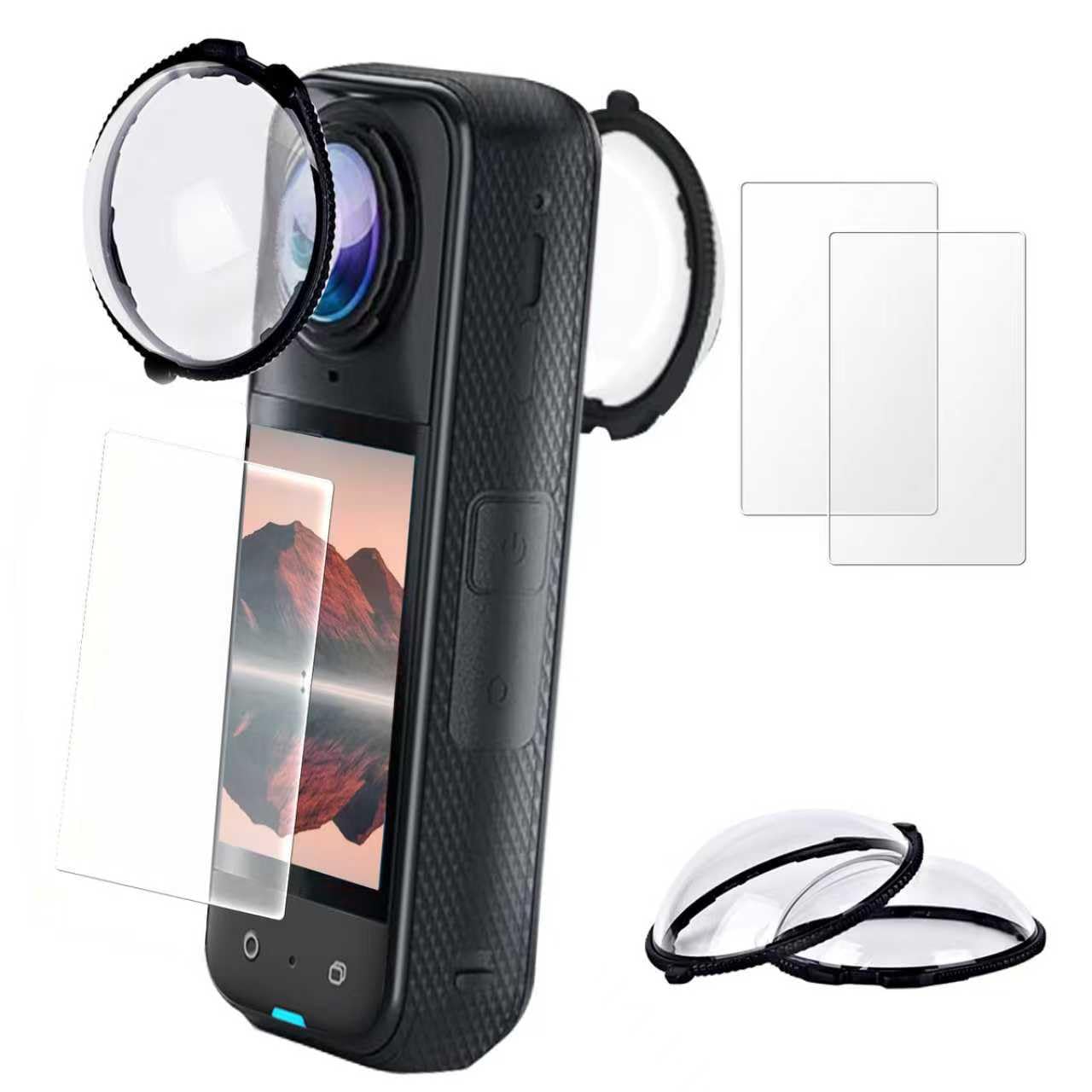 ZEQKULW X4 AIR Premium Lens Guards & 360x4 air Screen Protector for Insta360 X4 air accessories Outdoor Adventures,10H Optical Tempered Glass, 98% Transparency, Water & Dust Resistant x4 AIR insta 360 (X4 Air Lens Guards)