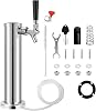 Kegerator Tower - Single Tap 3 Beer Tower, Stainless Steel Beer Tap Faucet, Draft Beer Dispenser for Home Bar, Keg Tap, Kegerator Replacement Parts with Pre-Assembled Line