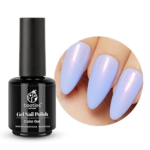 Miniatura 2 de Beetles - 1 esmalte de uñas en gel de 0.5 onzas líquidas, color morado perlado y azul de ensueño, 1 unidad de 0.5 onzas líquidas, esmalte de gel