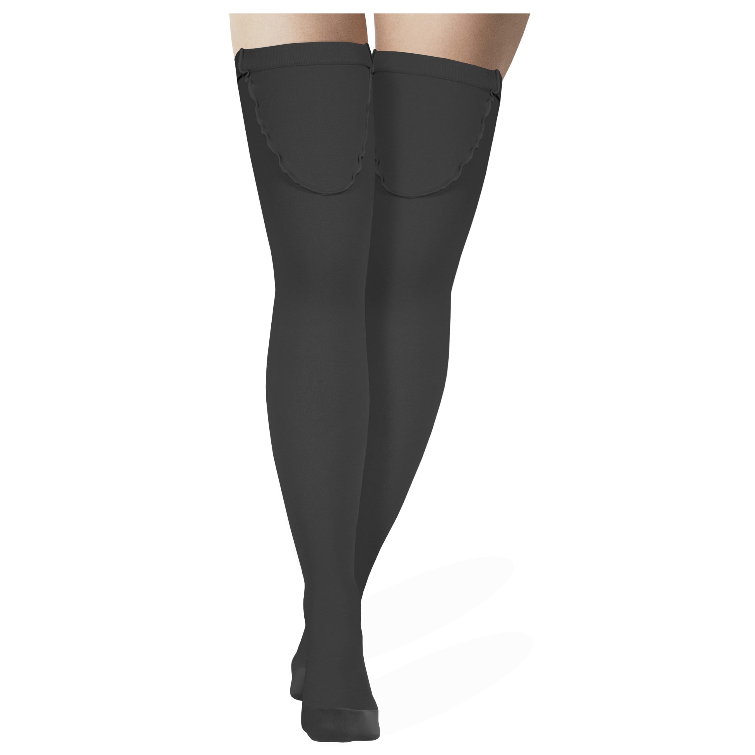 TruformTruform Surgical Stockings, 18 mmHg Compression for Men and Women, Thigh High Length, Closed Toe, Black, X-Large