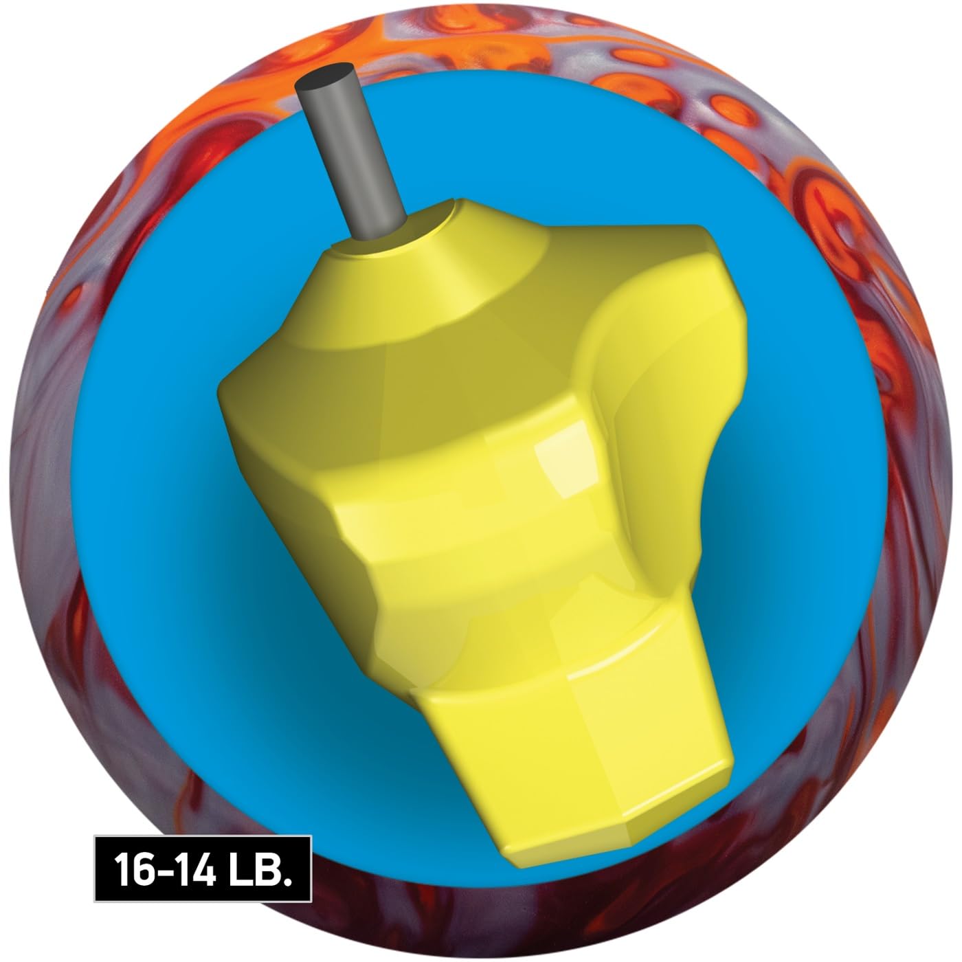 Bowlerstore Products Radical PRE-DRILLED Snapshot Bowling Ball - Orange/Scarlet/Silver 13lbs