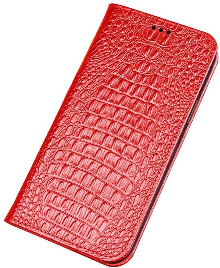 Coque iPhone 13 Pro Max rabat crocodile cuir rouge 2021
