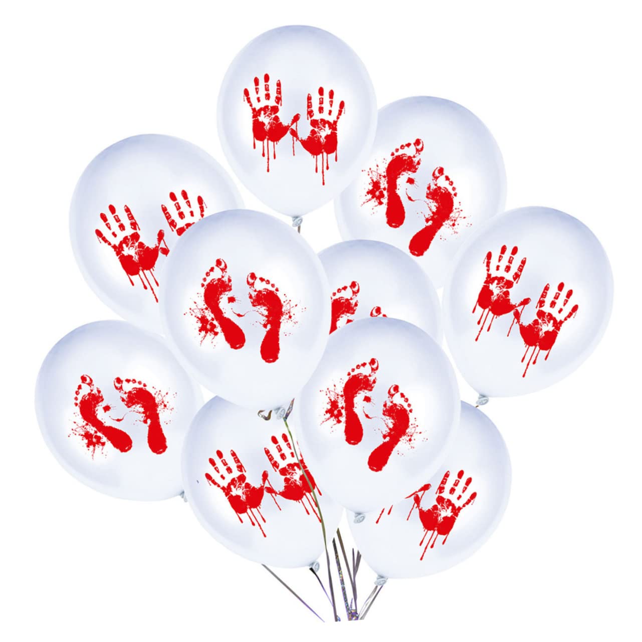 Abaodam 60 Pezzi 12 Palloncini Di Halloween Decorazione Impronta Di Mano Impronta Palloncini Set Paillettes Rosse Coriandoli 12 Pollici Decorazioni Per Feste