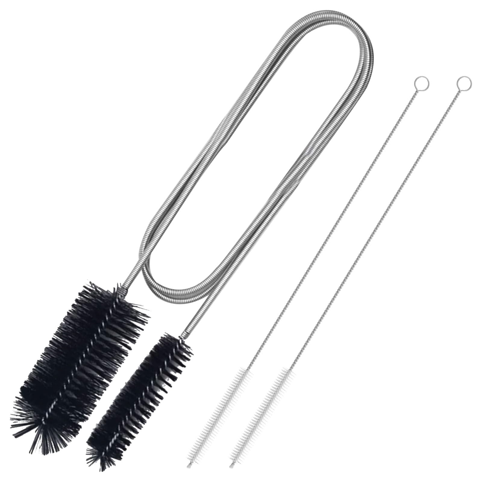 Bcautay Flexible Drain Brush 66in Double-Ended Drain Pipe Cleaner Brush Shower Drain Unblocker Tools for Kitchen Fridge Aquarium Plug Hole for Cleaning Drains Pipes Bathroom (black)