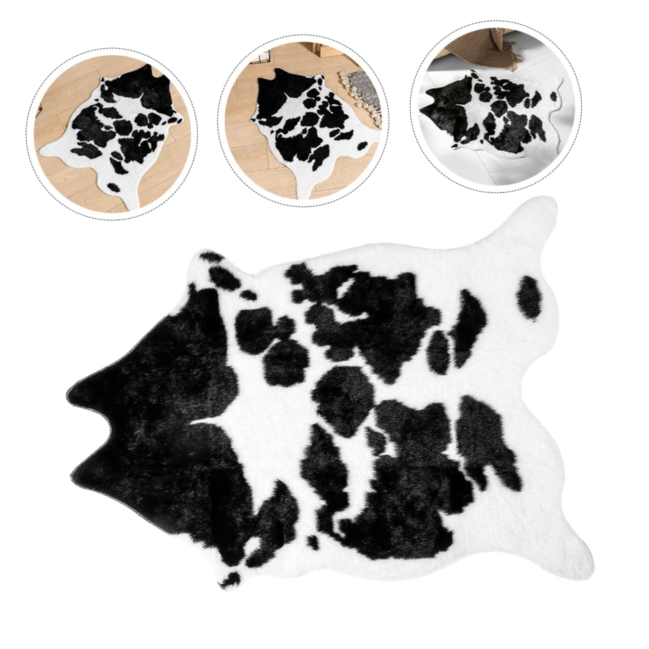 NOLITOY Tapis de Salon Antidérapant en Polyester, Motif Vache, 1 Pièce