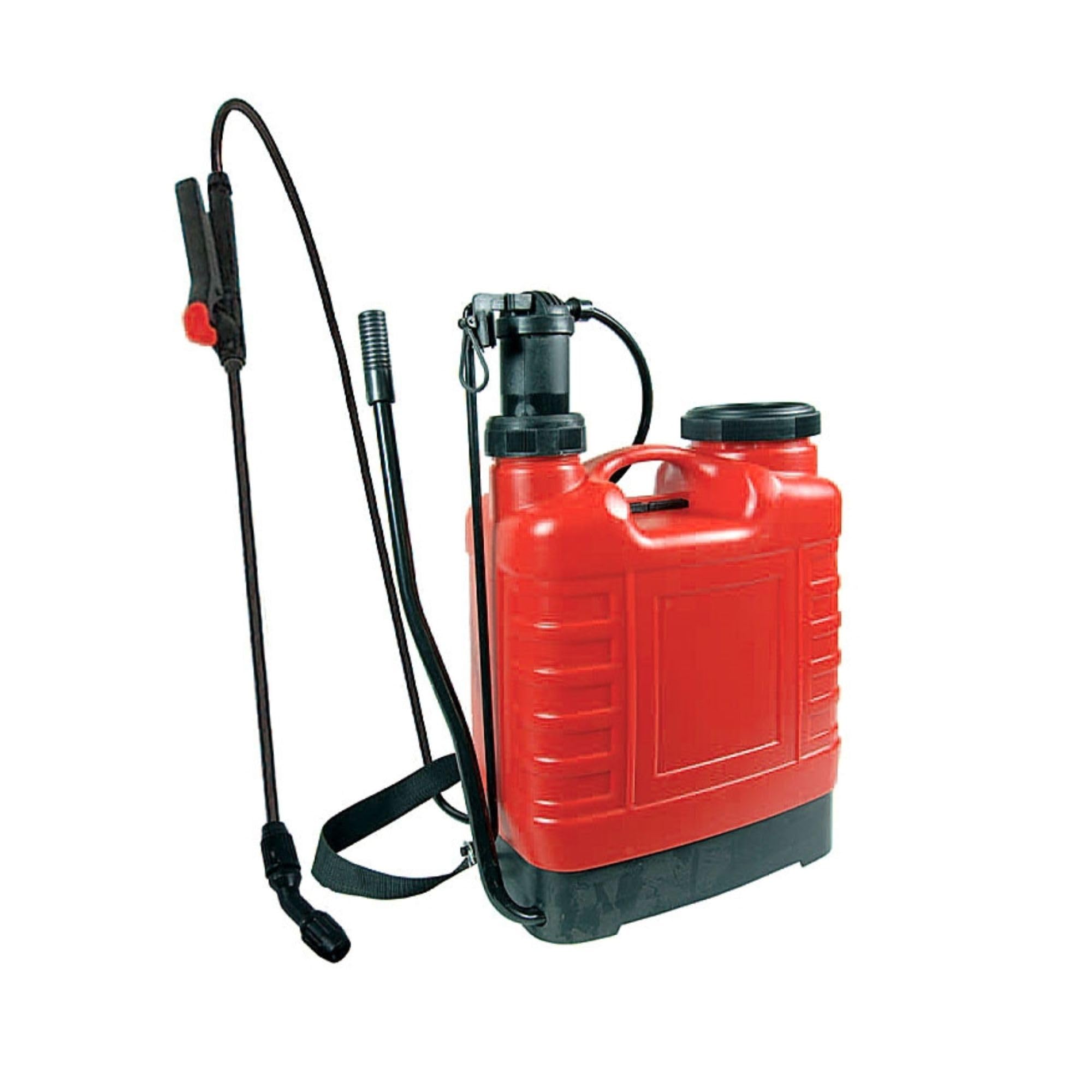 Pompa a spalla 16 litri - Irroratore a pressione, Con Pompante, completa di accessori per trattamenti fitosanitari, fertilizzanti e diserbanti – spalline regolabili, lancia, ugelli, tubo flessibile