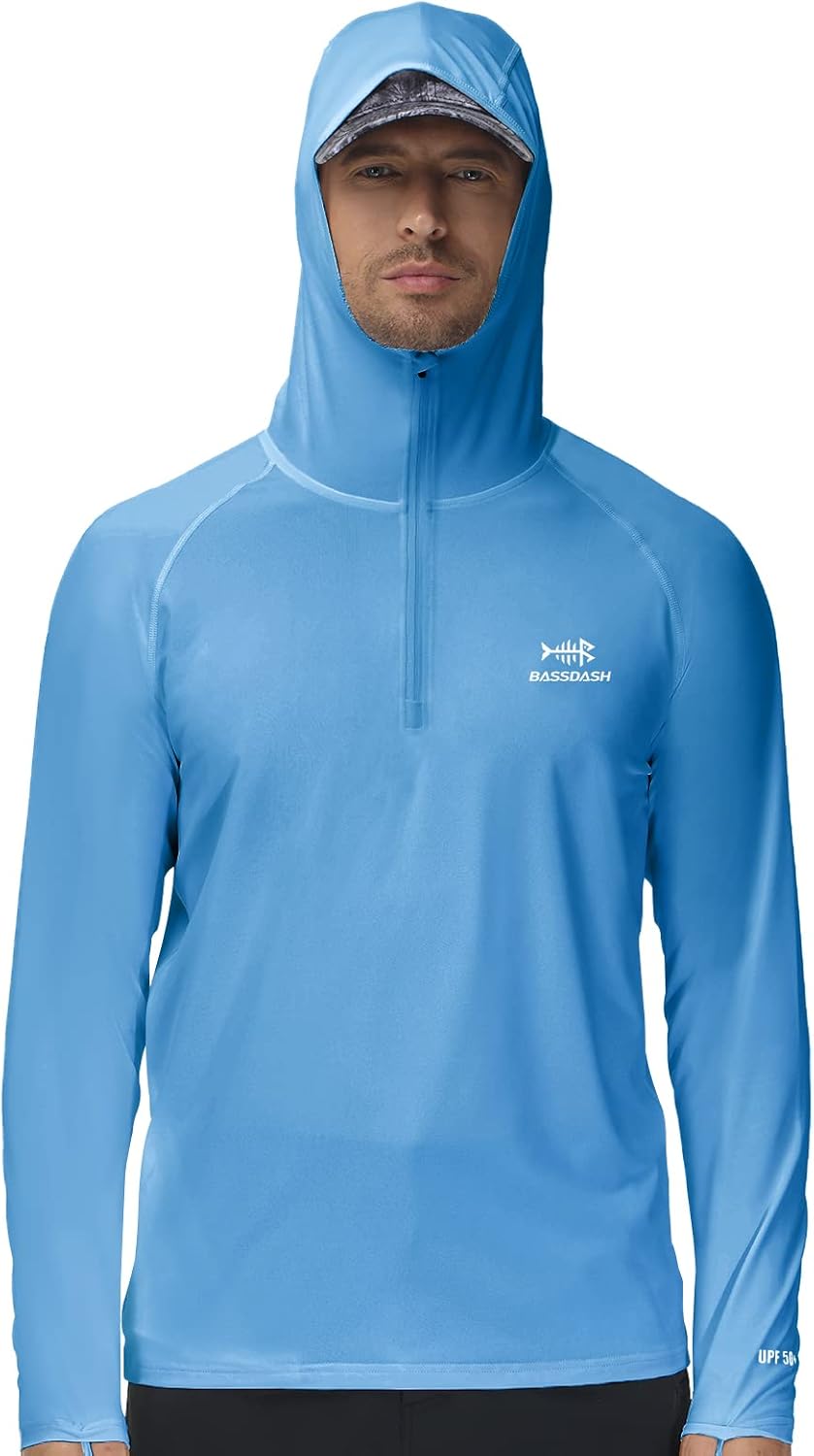 BASSDASH Men’s UPF 50+ 1/4 Zip Fishing Hoodie Shirt Quick Dry Performance Long Sleeve Sun Protection FS24M - Image 5