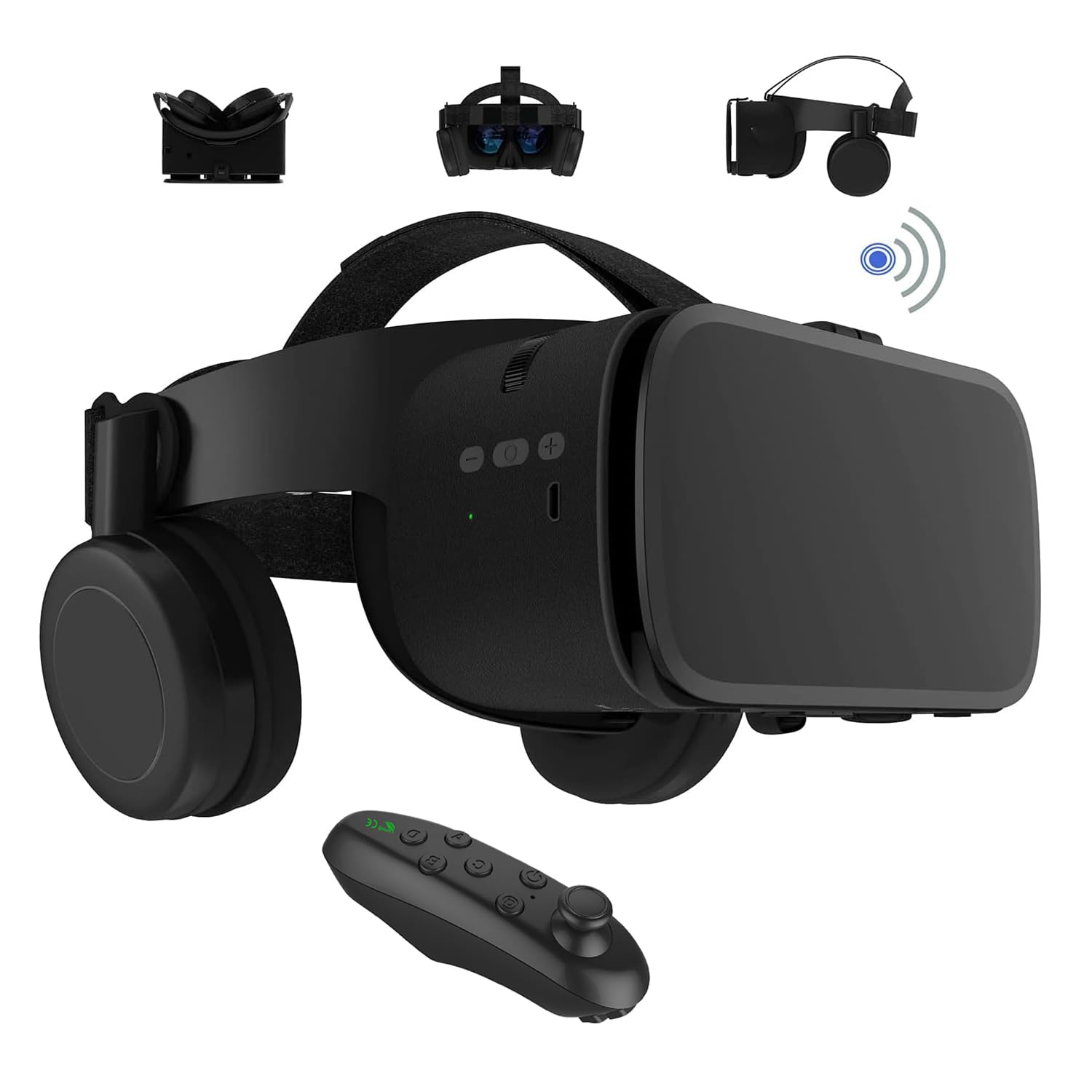 Cuffie per realtà virtuale VR con telecomando wireless Bluetooth, occhiali 3D VR per film e videogiochi IMAX, compatibile con Android iOS iPhone 16 15 14 13...8 6 ecc Samsung 4,7-6,2 pollici cellulare