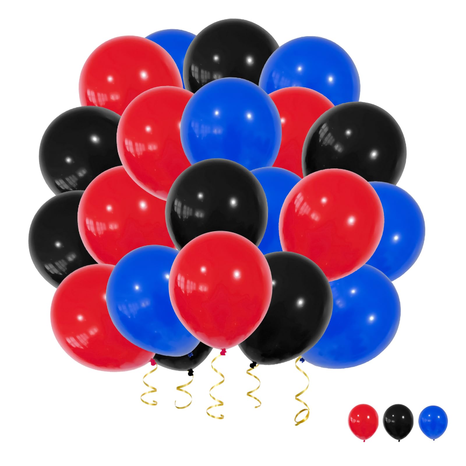 YFHVJT Red Blue Black Confetti Balloons, 40pcs 12 Inch Party Balloons,Natural Latex Balloons for Men Women Girls Birthday, Wedding, Bridal Shower, Graduation, Casino Theme Party Decorations
