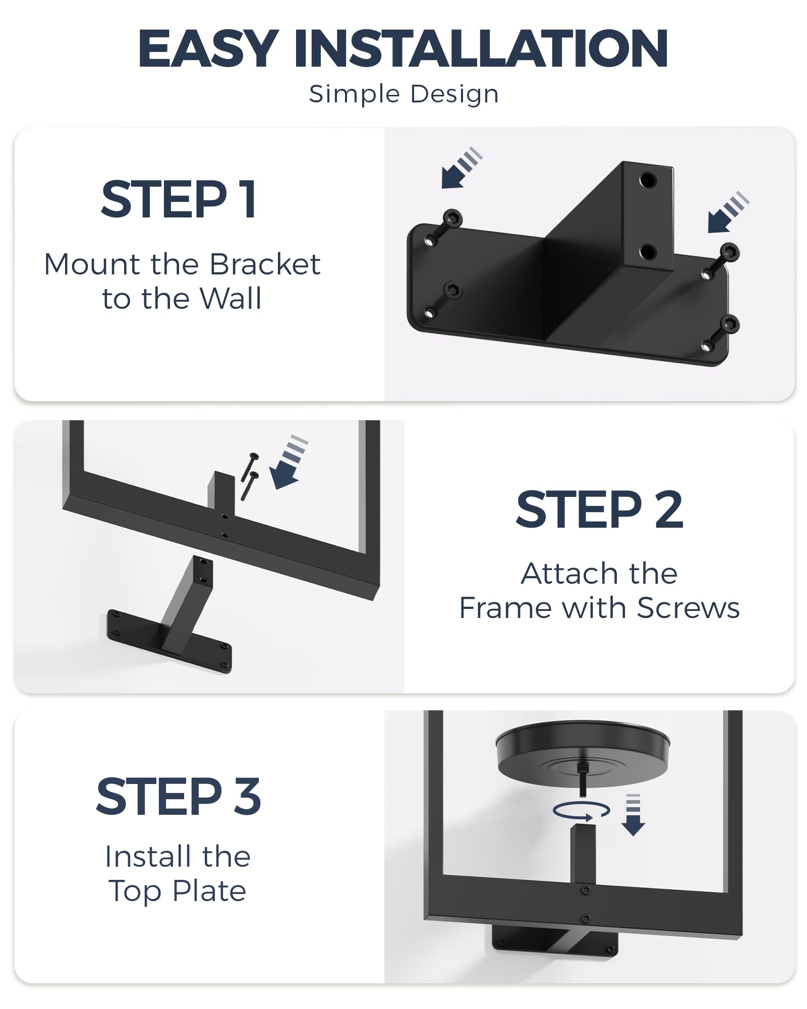 Bamworld Lot De 2 Supports Muraux En Métal Pour Plantes D'intérieur à Suspendre - Noir (design Breveté