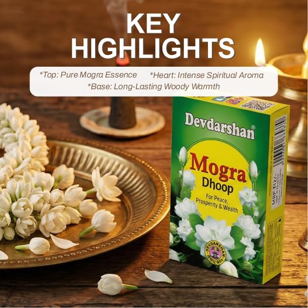 Image of Devdarshan Mogra Wet (Geela) Dhoop Sticks | 480 Sticks (Pack of 24 Units) | Sacred Herbs (Jadi Buti) & Resins | Mogra Fragrance Oil & Charcoal-Free Incense | For Daily Pooja, Aarti, Havan & Festivals