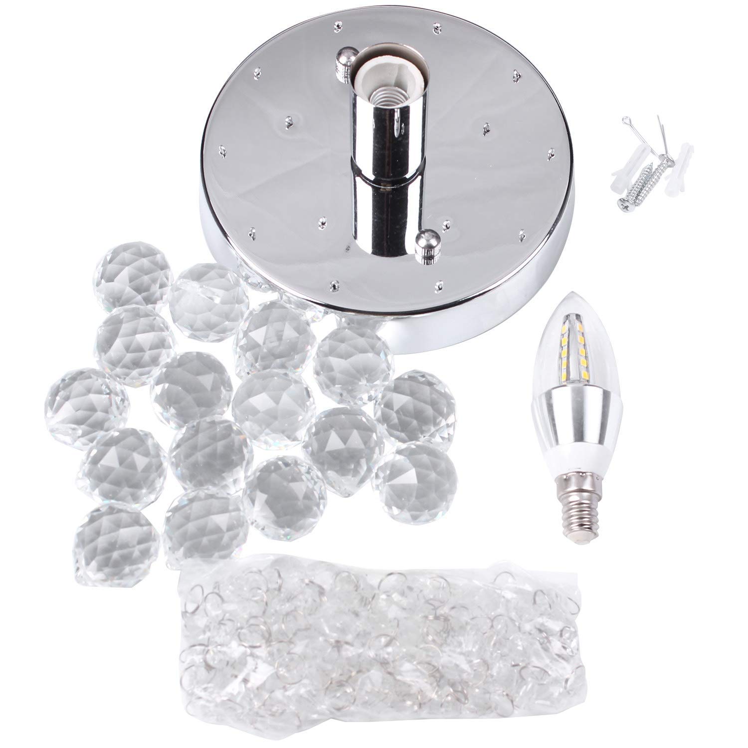 Plafonnier LED cristal rond pour remplacer un éclairage sombre et décorer le salon