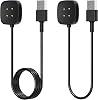 FYOUNG Charger Cable Compatible with Fitbit Versa 4Versa 3 & SenseSense 2 Smartwatch, USB Charging Cord for Google Pixel Watch 23, Replacement for Versa 34 for Sense2 Charger, 2 Pack 3.3ft1ft
