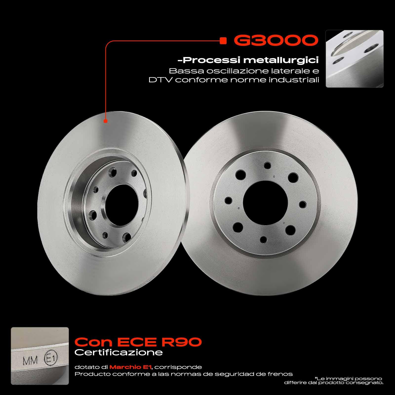 Frankberg Set freni incl. 2x Dischi Freno + 4x Pastiglie dei Freni Posteriore Compatibile con Cono 955 0.9L-1.6L 2008-2018 Replace# 77362768, 77364590