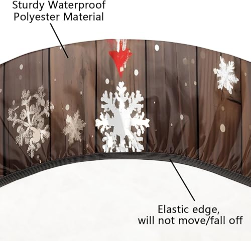 Vista 244 de Mantel redondo ajustable con borde elástico, mantel de hojas coloridas abstractas, impermeable, lavable, para mesas redondas, ideal para picnic