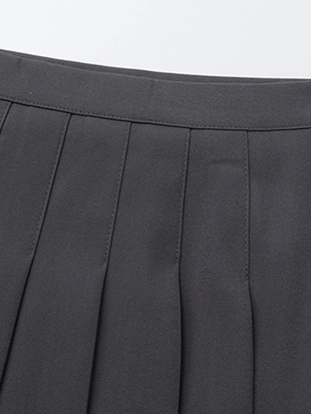 Falda Corta De Mujer - Falda Plisada Gris Básica para Mujer, Moda De Verano, Estilo Preppy, Falda De Cintura Alta, Minifaldas Elegantes Ajustadas De Línea A