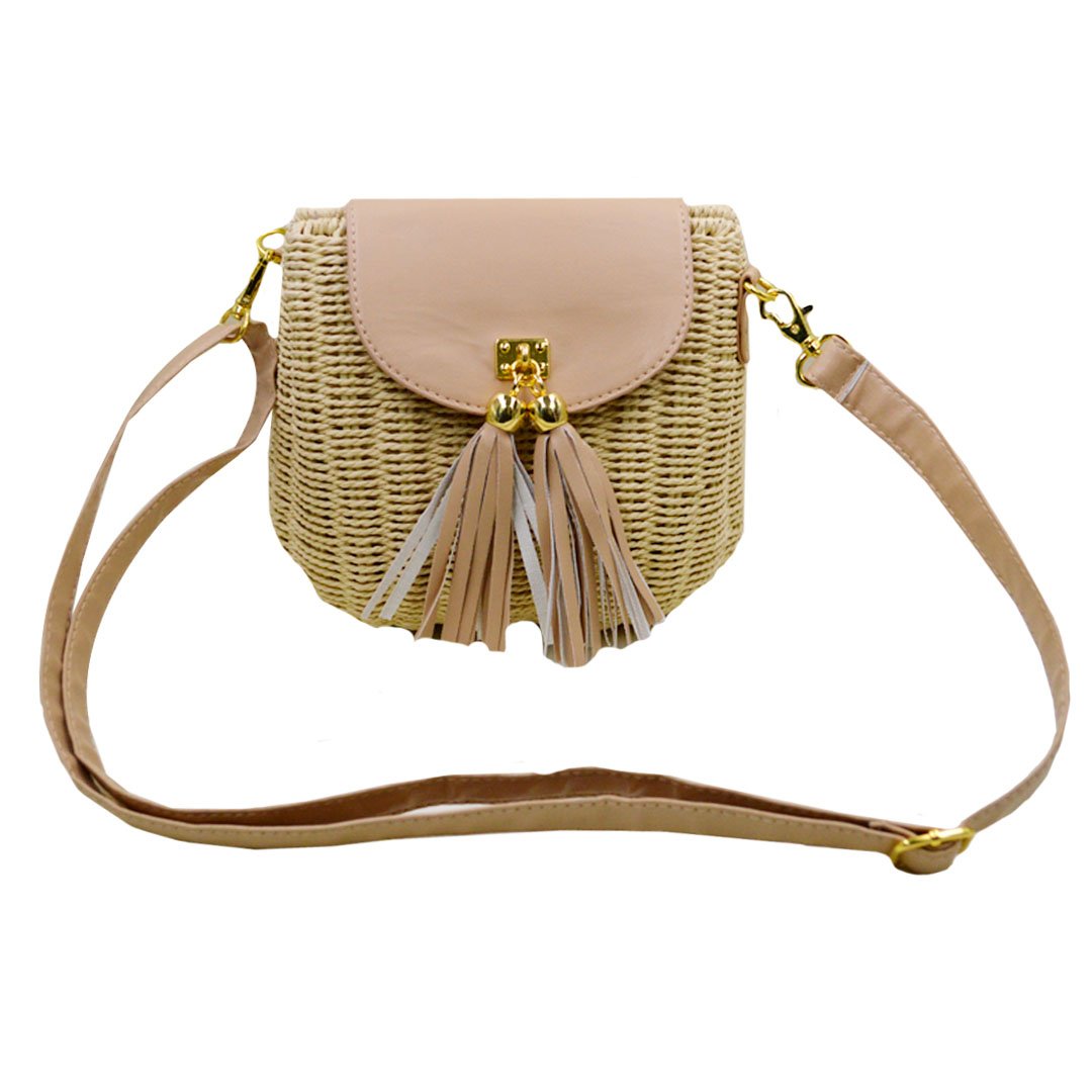 Rebecca Women Straw Summer Shoulder Bag Stylish Beach Sling Bag Travel Weave Handbag