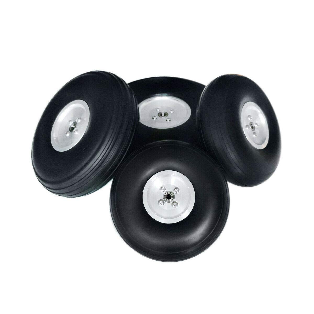 Coppia Ruote Per Aeroplano RC 5/127 Mm – Mozzo Alluminio CNC/Dia-Casting, Gomma PU, Flight Model