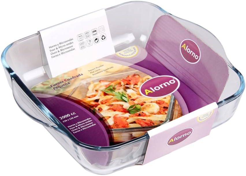 Unbekannt 420133 Alorno CT10 9034 Sqaure Platter, 220 × 220 mm, Transparent, 30 x 22 x 22 cm