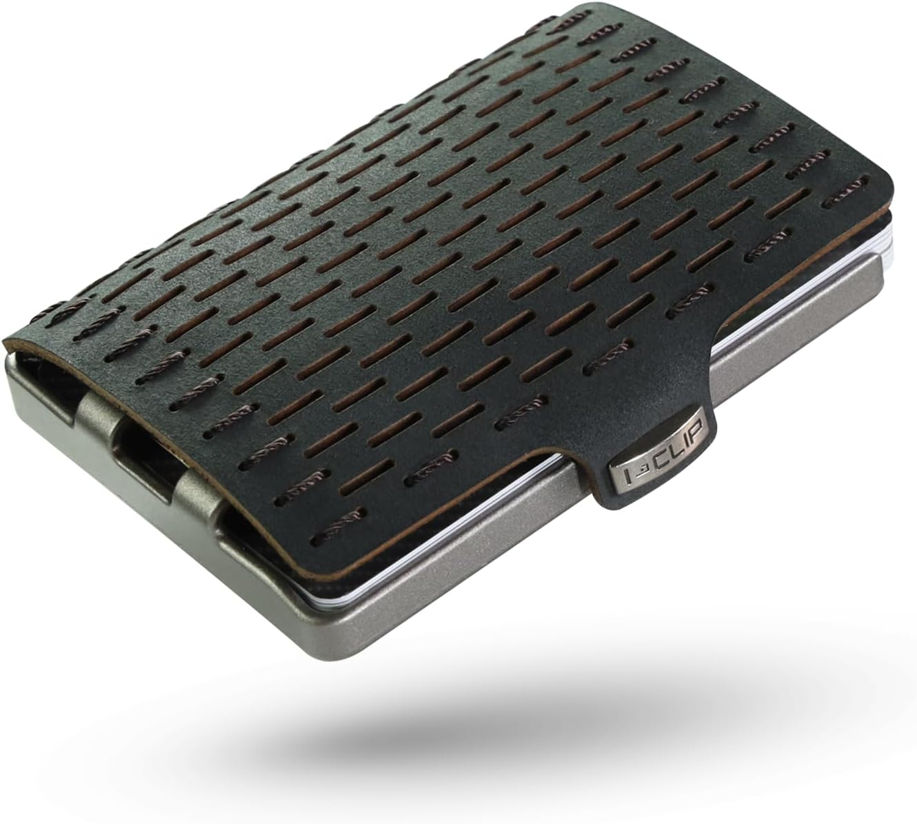 Original Wallet with very flexible Key- & Coinpouch - Leather Wallet - Wallet with Moneyclip - Slim Wallet - Silver Black